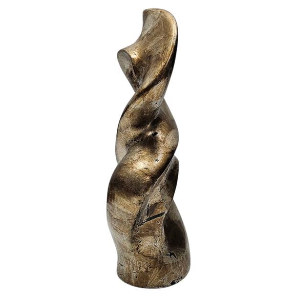 Large Ceramic Modern Abstract Infinity Sculpture Brown Bronze Gold - Picture 3 of 10